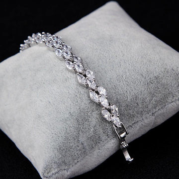 Dazzling High Quality Zircon White Yellow Gold Color Bracelet - Lowest Online Prices by Jewellery Supermarket - The Jewellery Supermarket